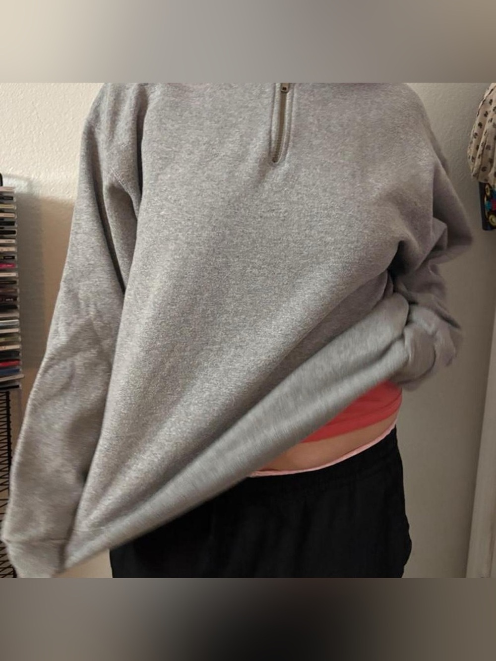 grey quarter zip hoodie